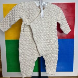 Zara Cream Textured Baby Footie